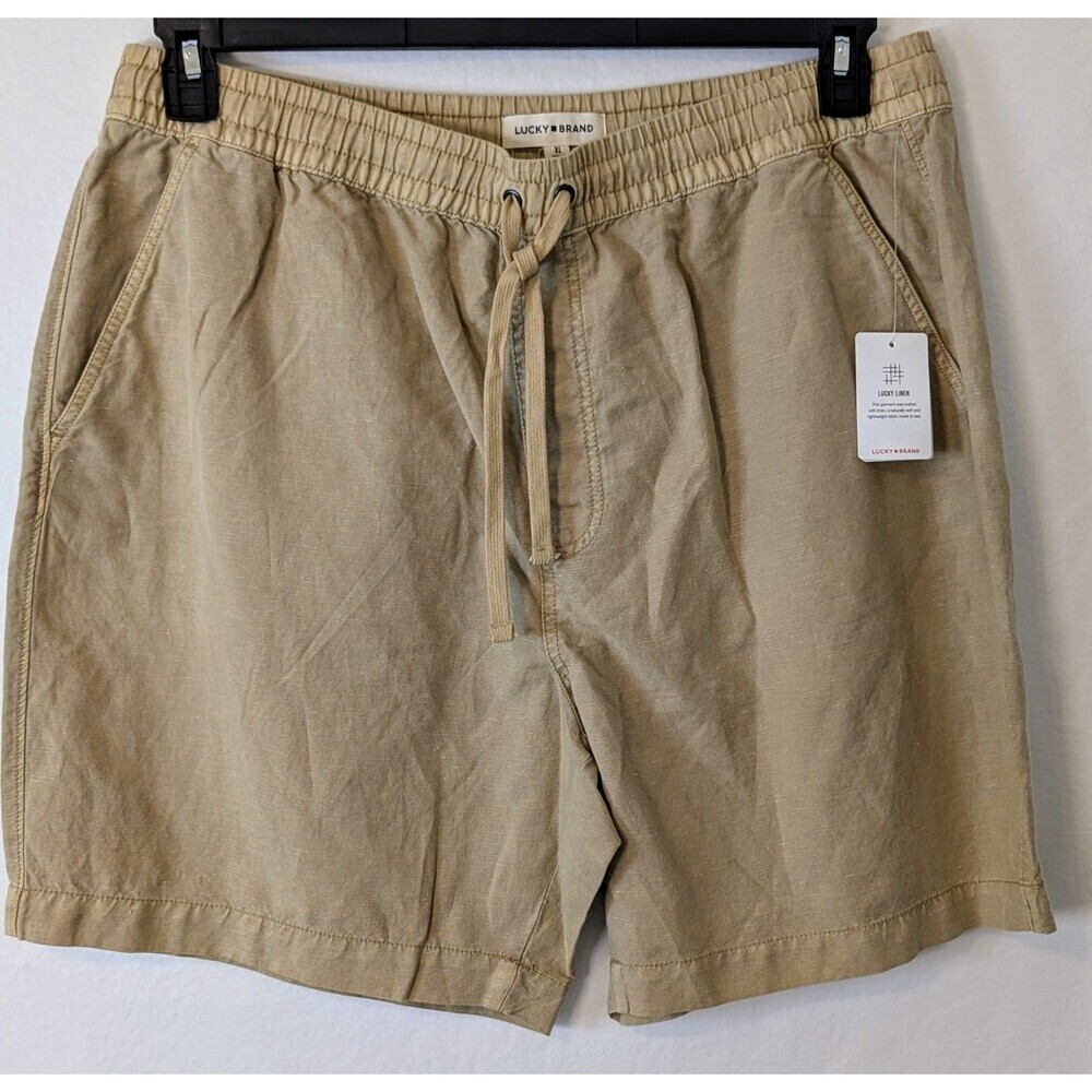 Lucky Brand Linen Blend Shorts Men’s XL Elastic Waist Drawstring NWT